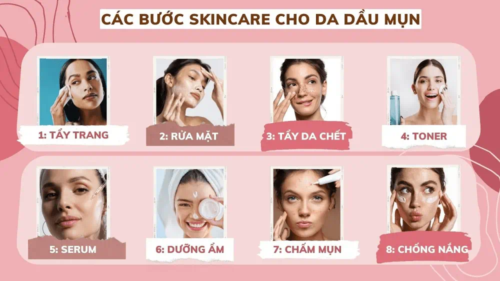 cac buoc skincare cho da dau mun