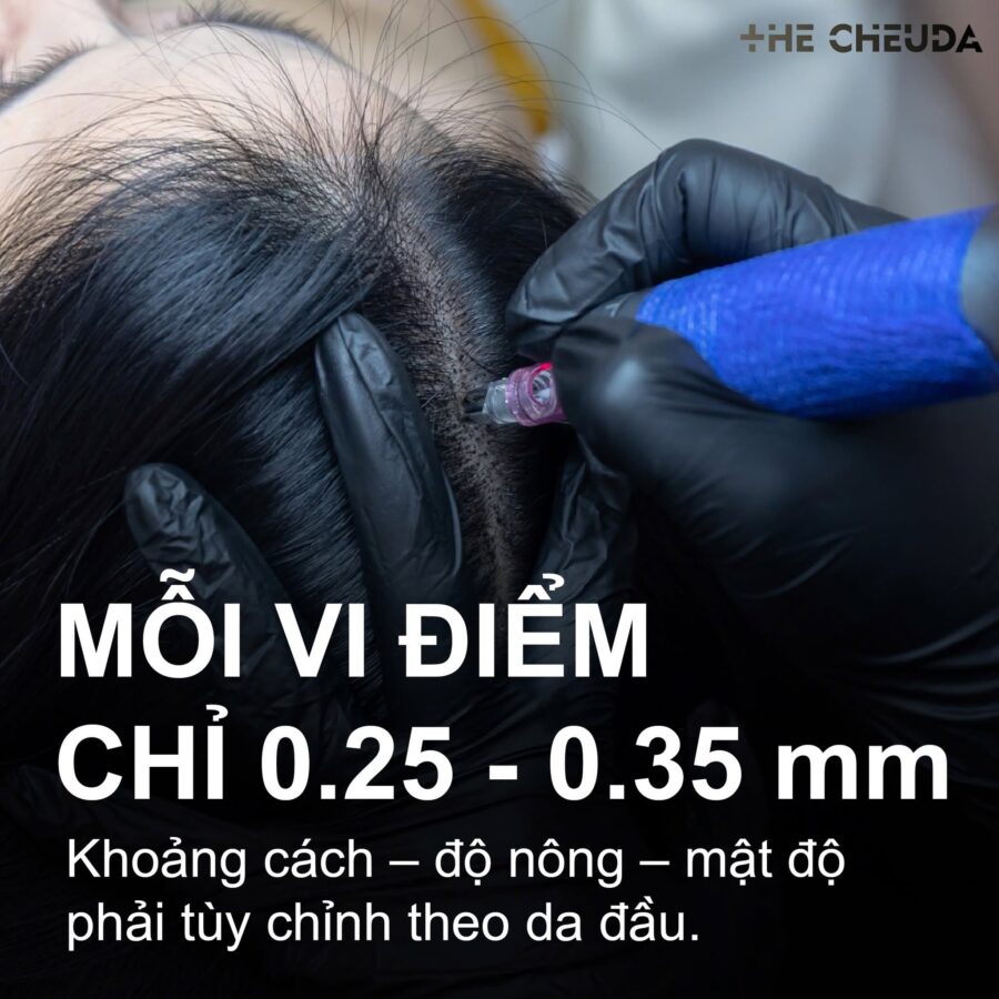 Top 7 ưu điểm của SMP vi chạm sắc tố da đầu Biotin Extra so với xăm tóc 2 SMP vi chạm sắc tố