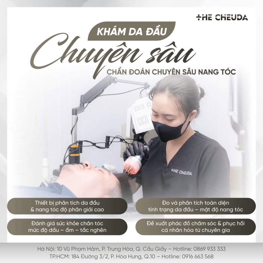 Trải Nghiệm Vi Chạm Sắc Tố Da Đầu SMP Biotin Extra Tại The Cheuda Việt Nam 3 vi chạm sắc tố da đầu SMP