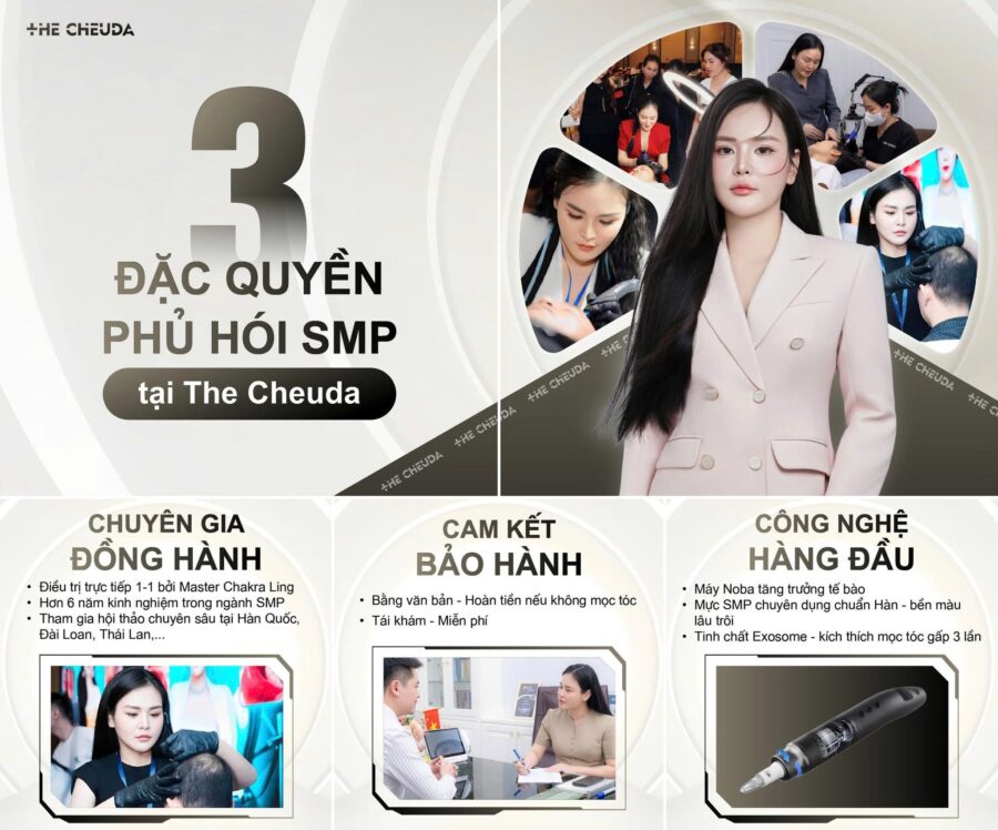 Trải Nghiệm Vi Chạm Sắc Tố Da Đầu SMP Biotin Extra Tại The Cheuda Việt Nam 2 vi chạm sắc tố da đầu SMP